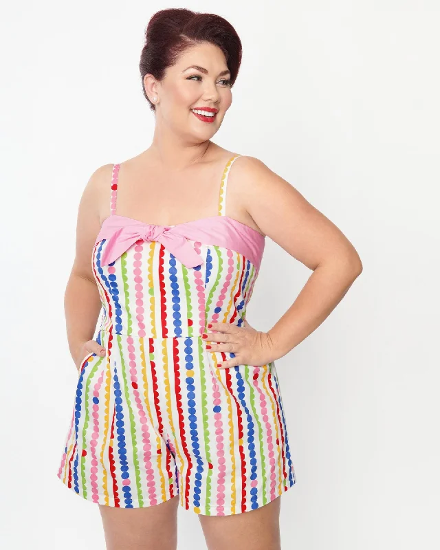 Discount Deals Unique Vintage Rainbow Dot Romper | Rainbow, Polka Dot