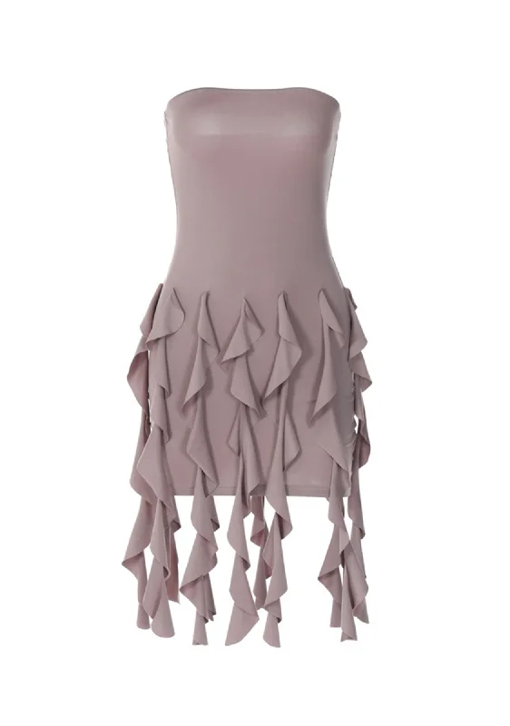 Today Only Spice Girl Style Tube Top Tight Tassel Hip Dress