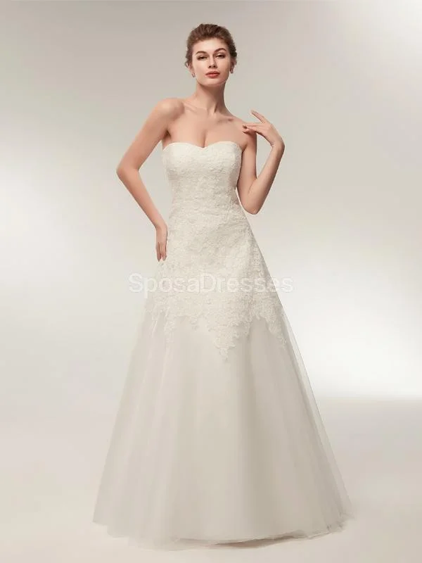 Deal Dash Sweetheart Lace A-line Cheap Wedding Dresses Online, Unique Bridal Dresses, WD566