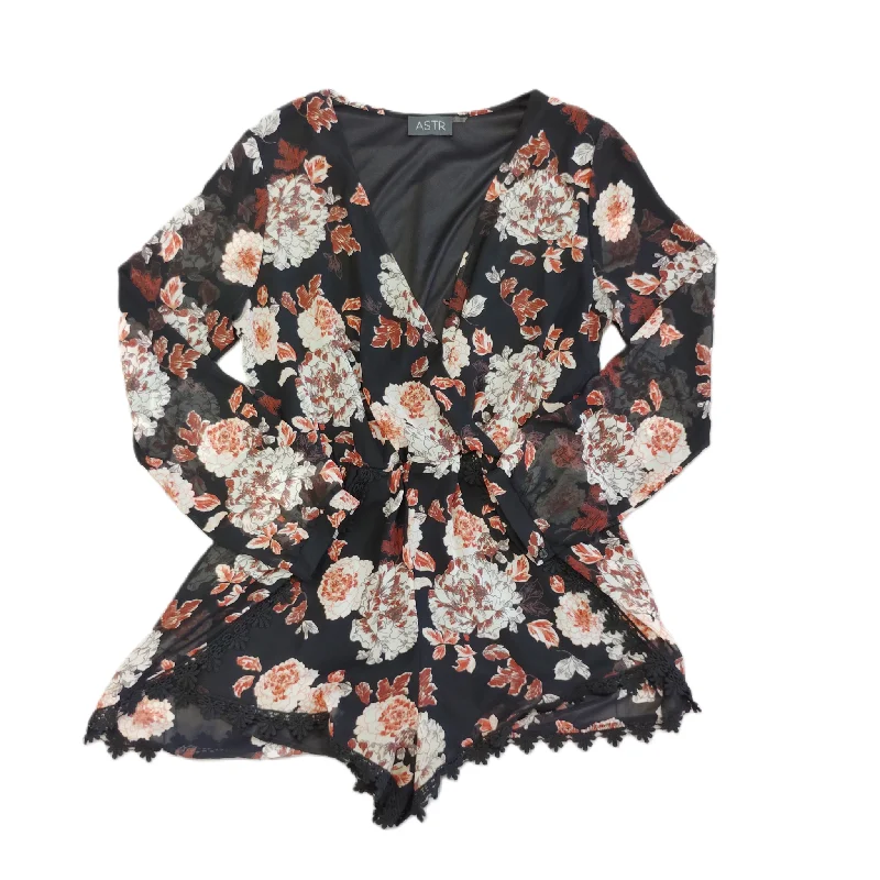 Savings Galore Black & Red Romper By Astr, Size: L