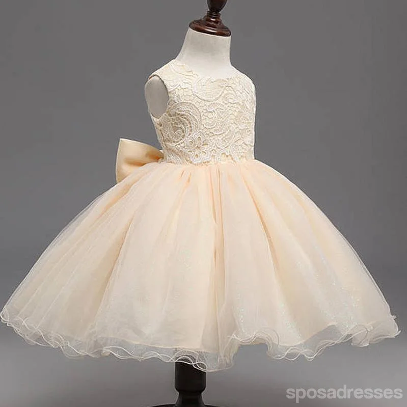 Customer Appreciation Sale Beige Lace Top Sleeveless Flower Girl Dresses, Popular Tulle Flower Girl Dresses, FG039 Customer Appreciation Sale Beige Lace Top Sleeveless Flower Girl Dresses, Popular Tulle Flower Girl Dresses, FG039