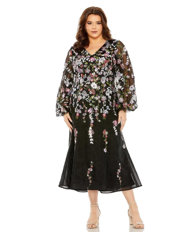 Price Blitz Puff Sleeve Embellished A Line Dress | Black Multi