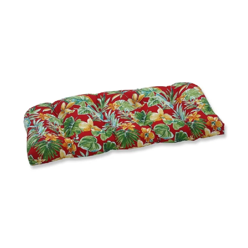 Don't Wait Beachcrest Poppy Wicker Loveseat Cushion