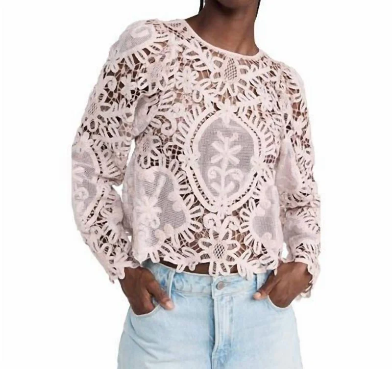 Price Reduction Bente Embroidery Top In Pink