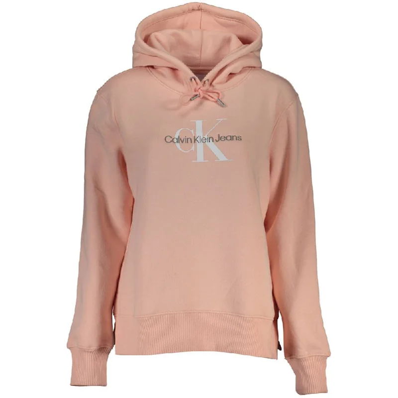 Midnight Madness Calvin Klein Chic  Fleece Hooded Sweatshirt with Logo Women's Embroidery