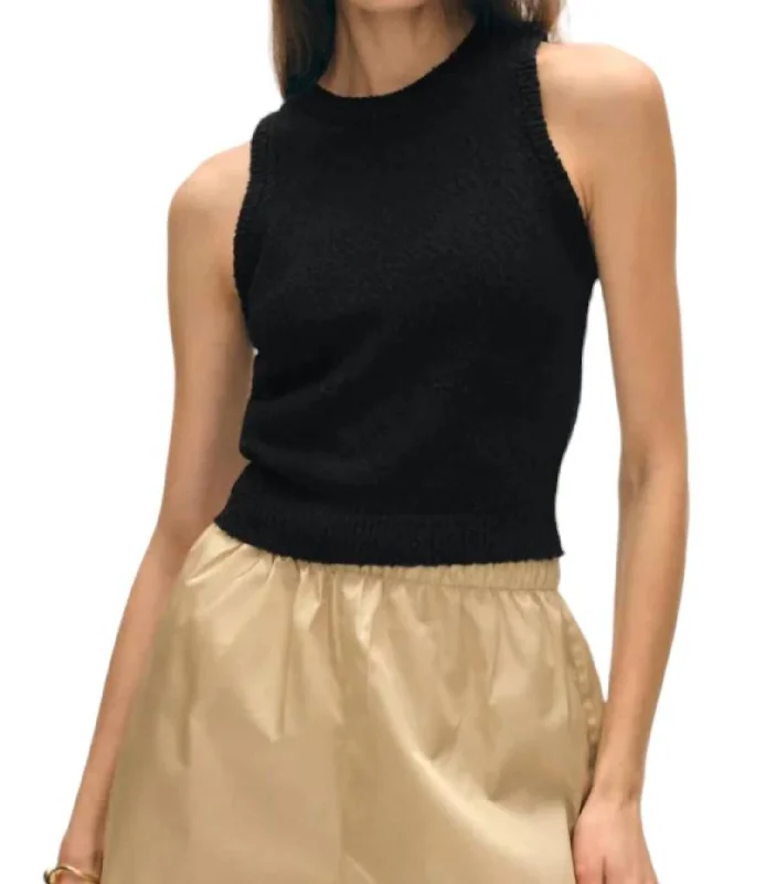 Overstock Sale Cotton Slub Tank Top In Black