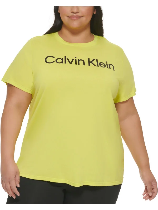 Super Deal Plus Womens Crewneck Logo Pullover Top