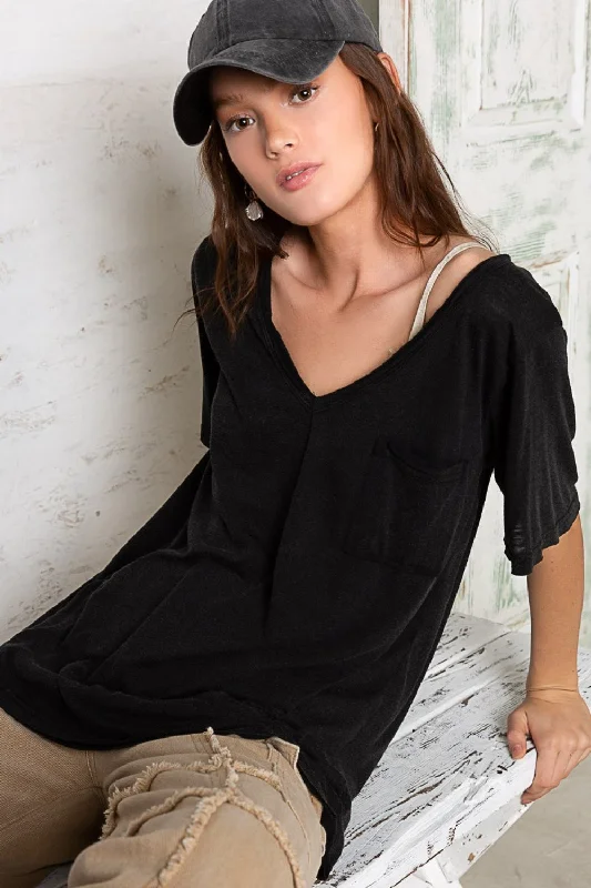 New Markdowns V-Neck Short Sleeve T-Shirt