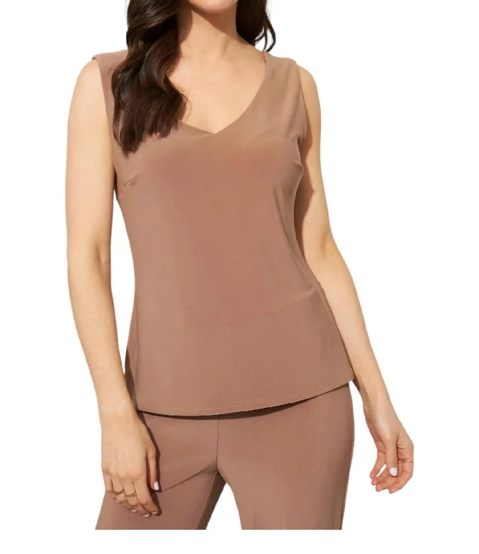 Shop and Save V-Neck Tank Top In Espresso