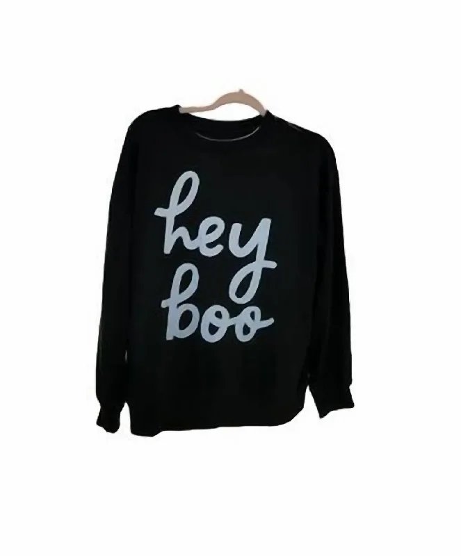 Get It Before It’s Gone Women's Hey Boo Long Sleeve Shirt In Black