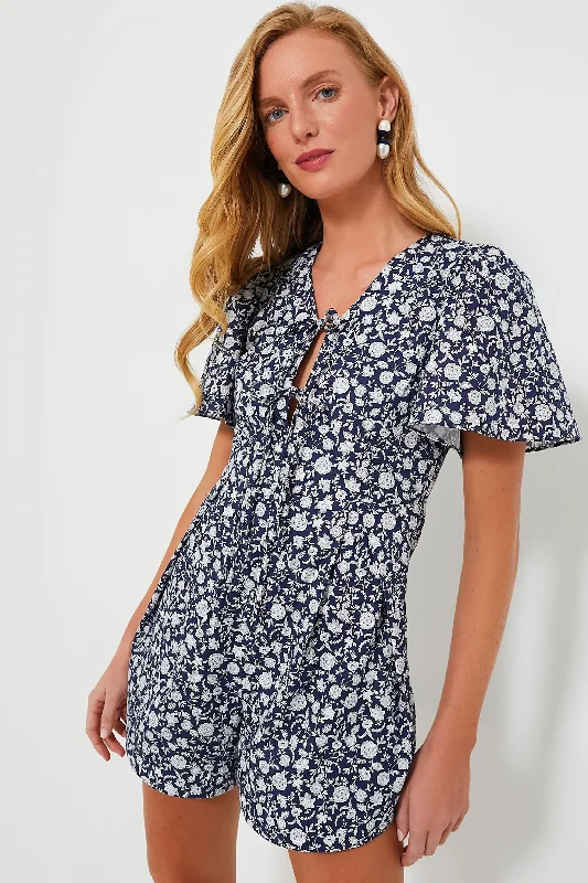 Limited Quantity Navy and White Barnell Romper